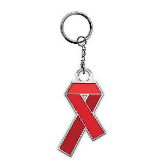 Red ribbon keyring